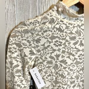 NEW! BABATON LACE LONG SLEEVE Bodysuit Aritzia Size XXS NWT Cream Womens